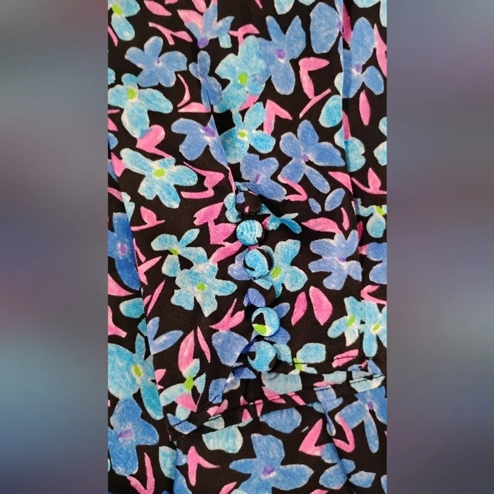RETRO FLORAL MAXI DRESS NWOT - Picture 3 of 13